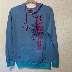 Salt Creek Women's Blue And Pink Myrtle Beach Print Hoodie. Very Good Condition.